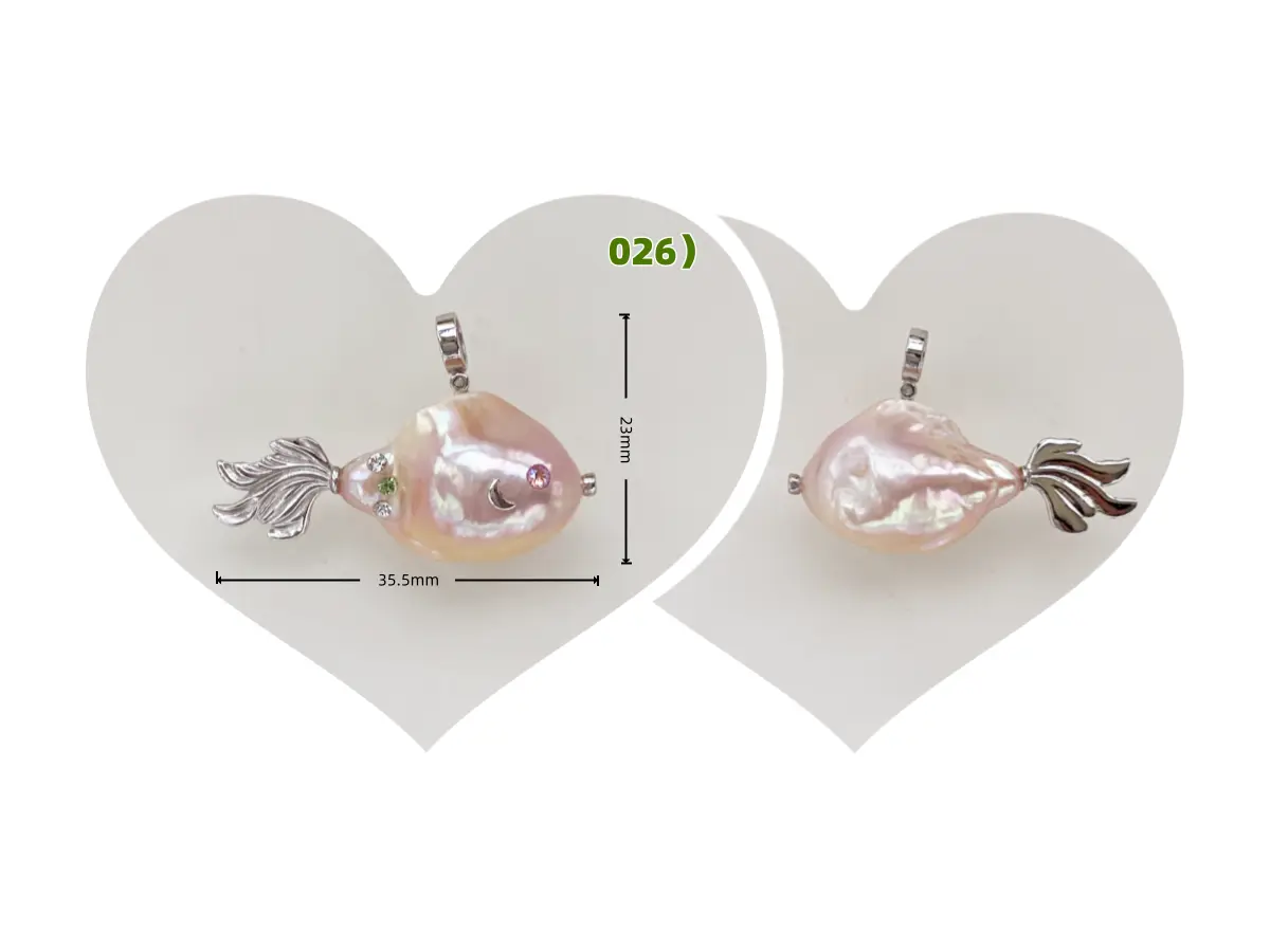 Pearl Fish Necklace – One-of-a-Kind Cute Pearl Pendant - raffiepearls01