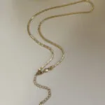 "Italian Snake Chain Necklace" Sterling Silver Plated with Thick 18K Gold