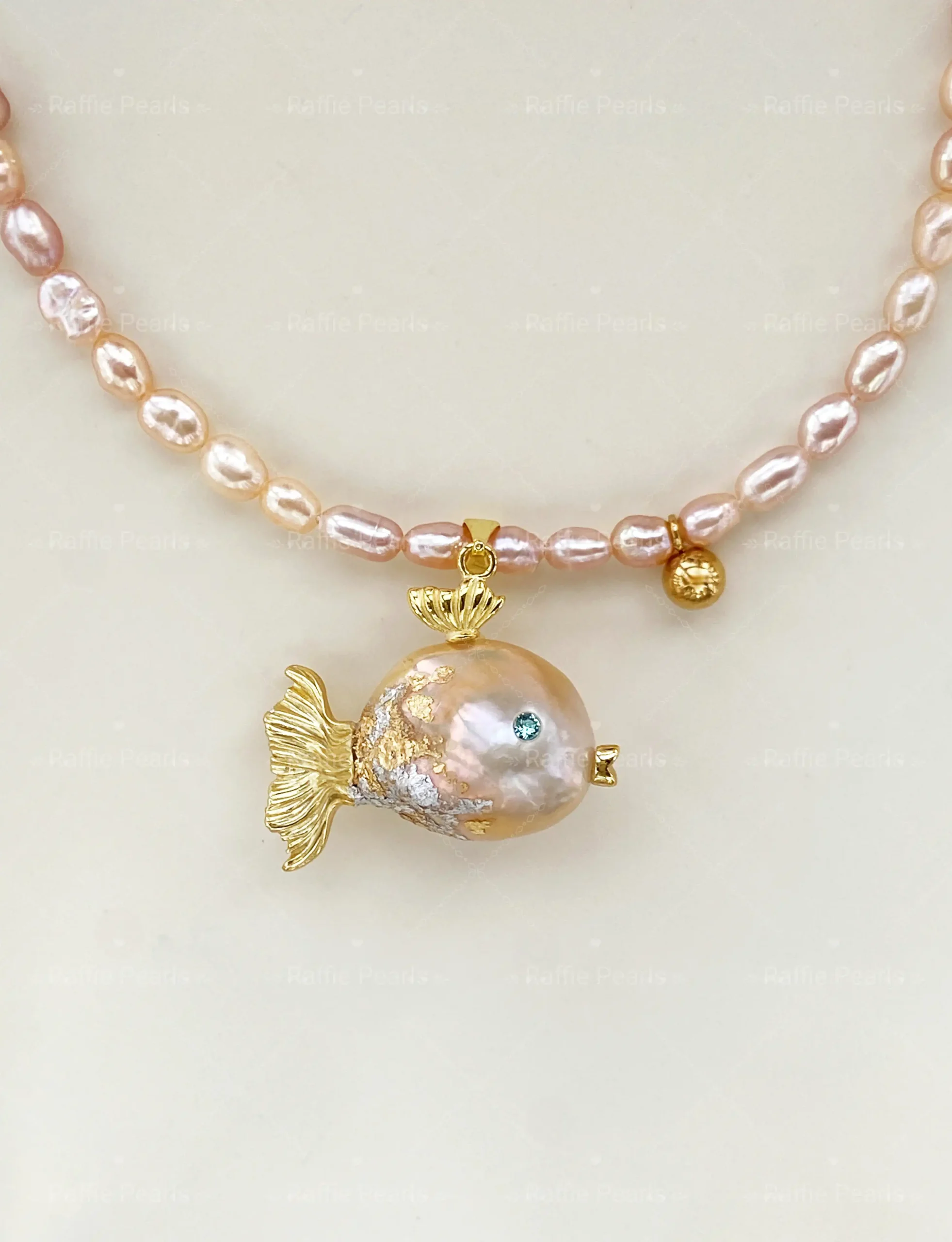 Pearl Fish Necklace – One-of-a-Kind Cute Pearl Pendant - raffiepearls01