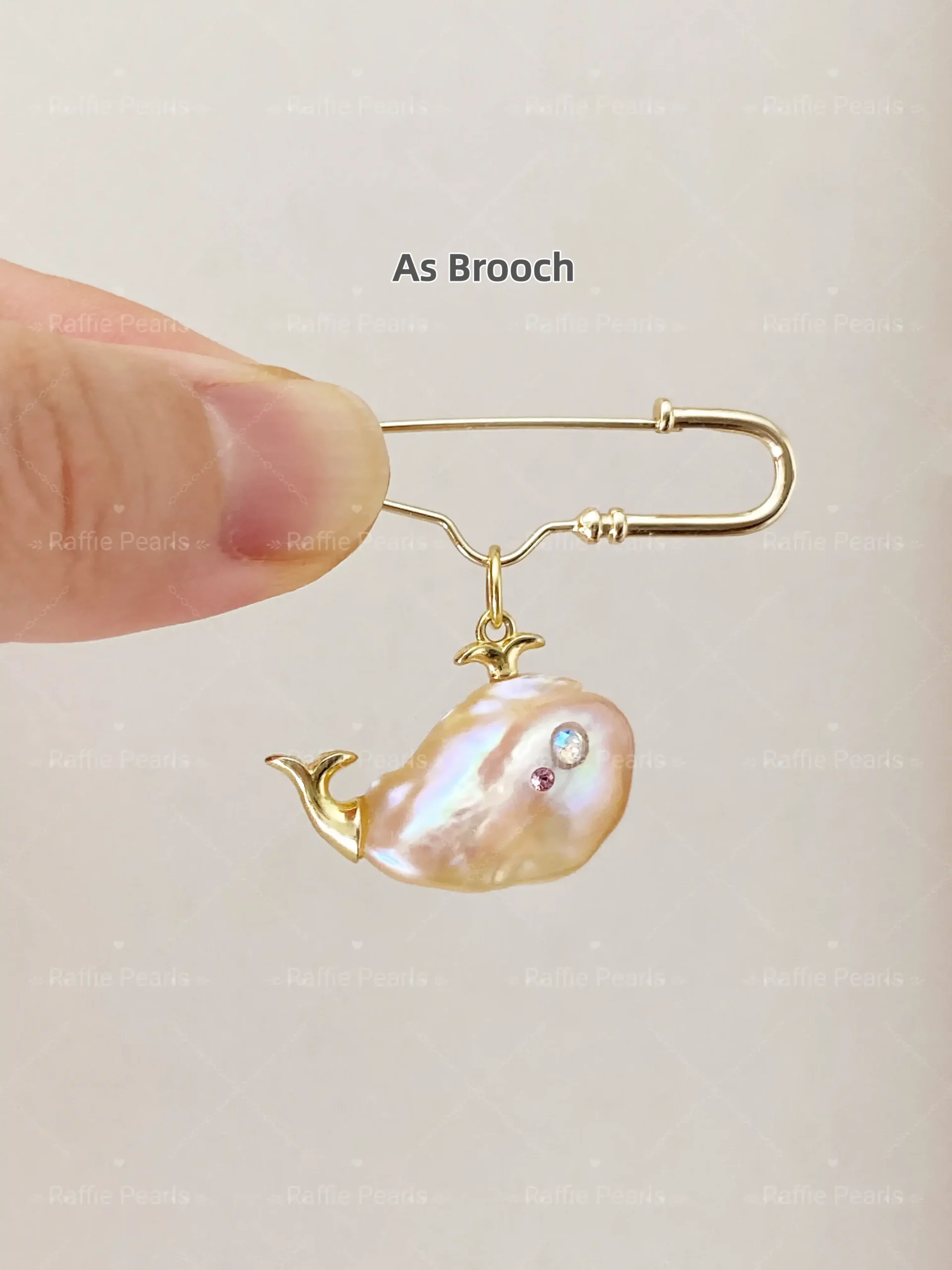 Pearl Fish Necklace – One-of-a-Kind Cute Pearl Pendant - raffiepearls01