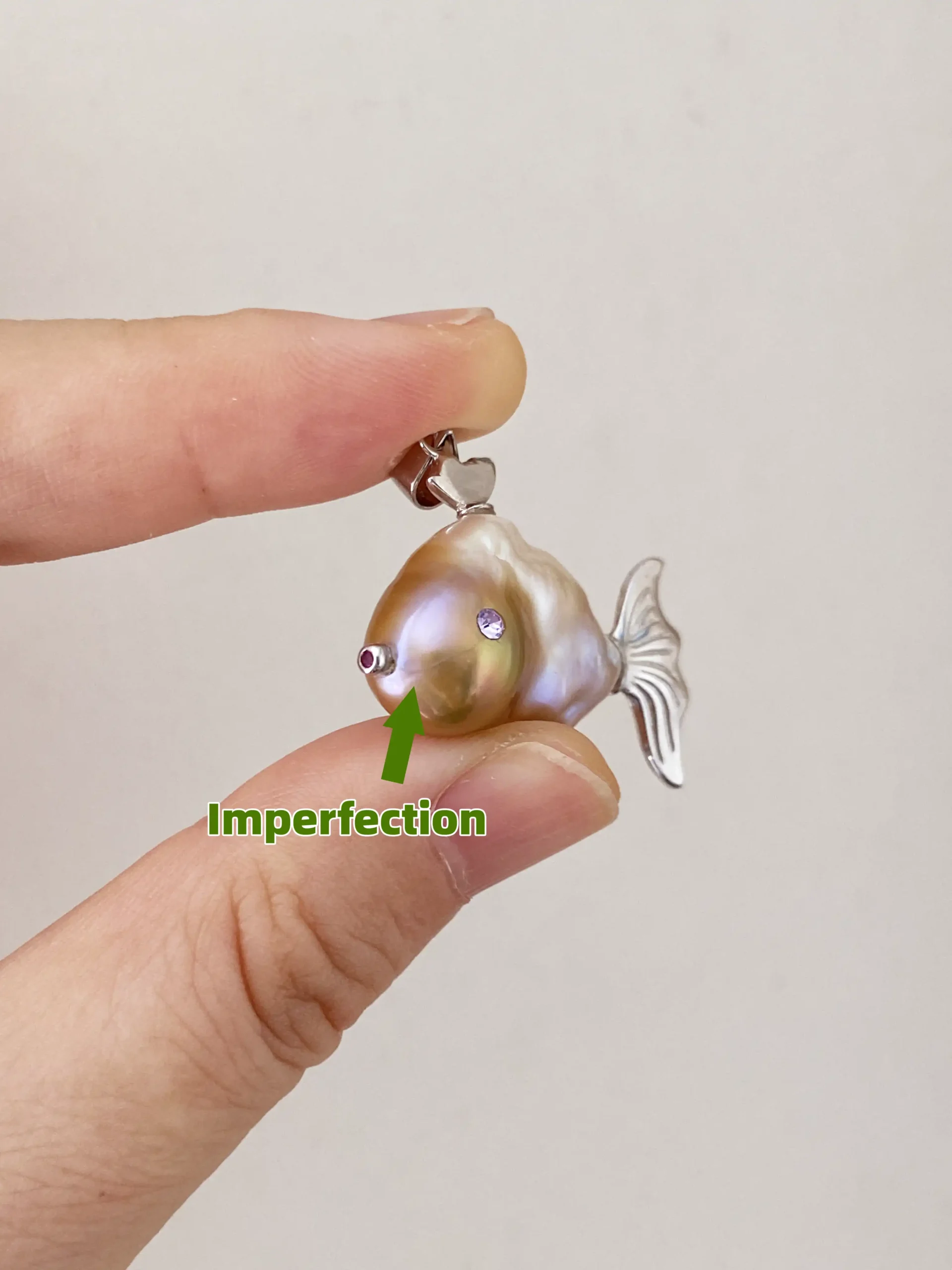 Pearl Fish Necklace – One-of-a-Kind Cute Pearl Pendant - raffiepearls01