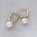 Gold Pearl Hoop Earrings – Freshwater Pearls in Sterling Silver & Gold Plated - raffiepearls056