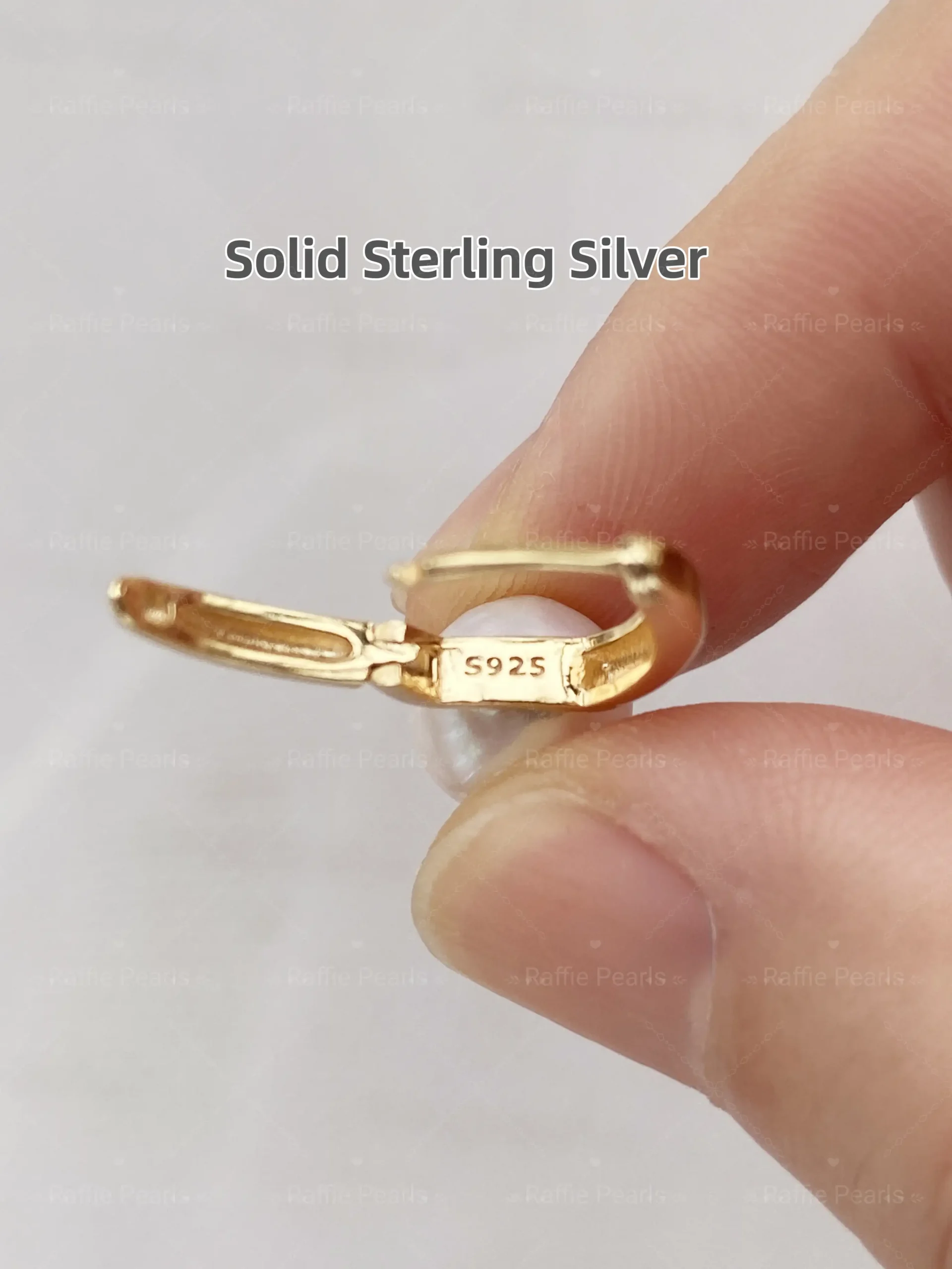 Gold Pearl Hoop Earrings – Freshwater Pearls in Sterling Silver & Gold Plated - raffiepearls056