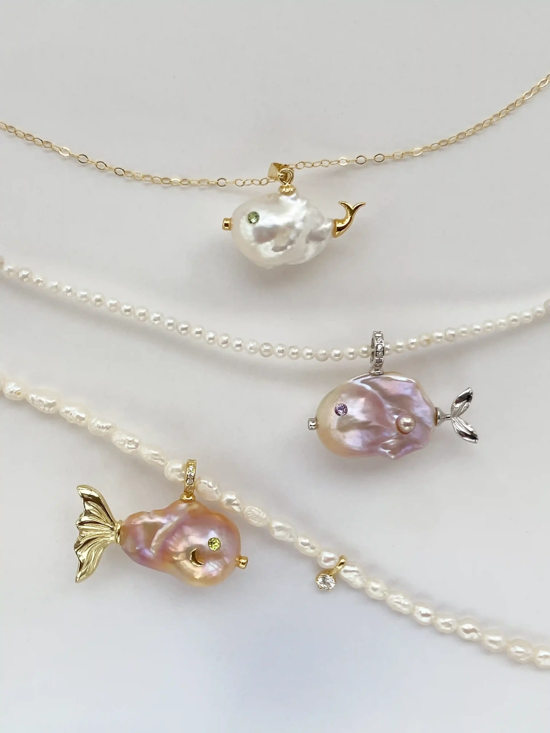 Pearl Fish Necklace – One-of-a-Kind Cute Pearl Pendant - Raffie Pearls