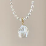 Large/ Medium Baroque Pearl Pendant with Sterling Silver Clasp– raffiepearls07