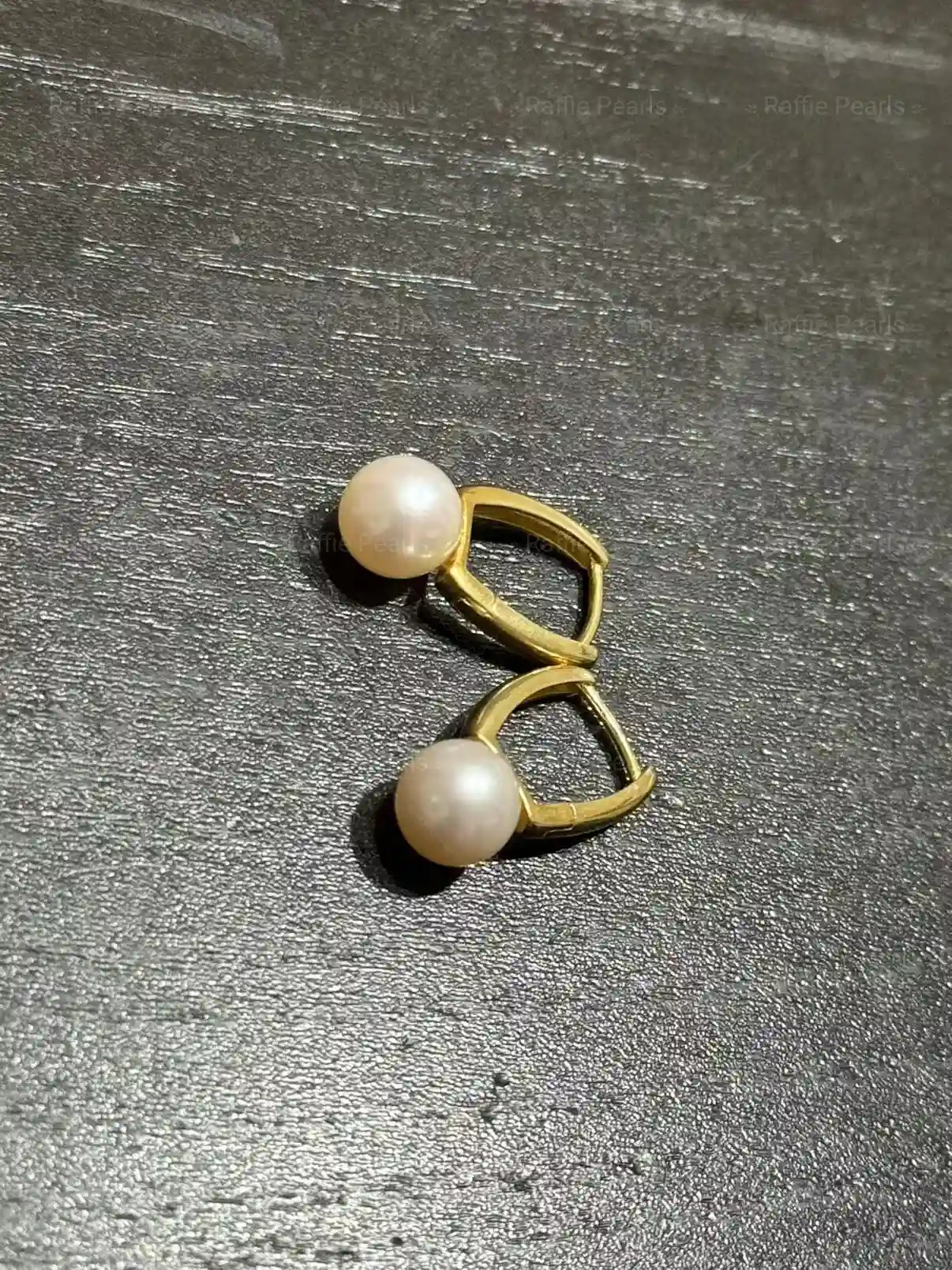Gold Pearl Hoop Earrings – Freshwater Pearls in Sterling Silver & Gold Plated - raffiepearls056