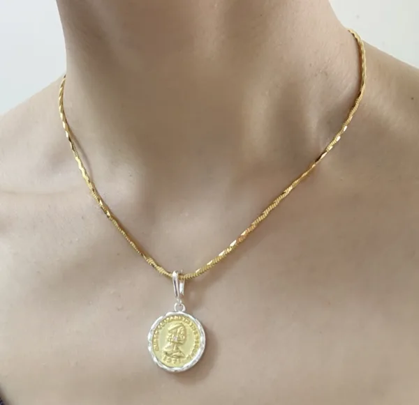 Raffie & Julia "Italian Snake Chain Necklace" Sterling Silver Plated with Thick 18K Gold