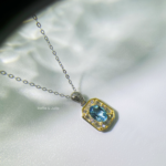 "Blue Topaz Silver Necklace" Natural Blue Topaz in Sterling Silver