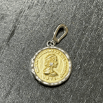 "Silver & Gold Coin Pedant" Sterling Silver, Openable Clasp