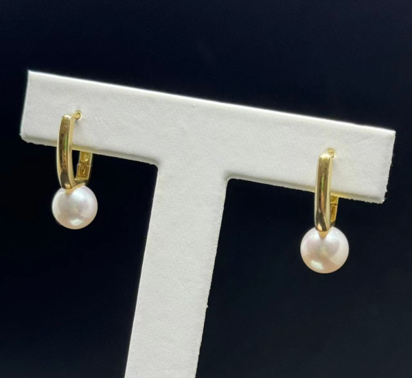 Raffie & Julia "Pearl Ear Huggies" Natural Pearls in Gold Plated Sterling Silver