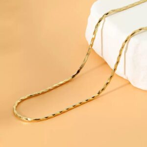 "Italian Snake Chain Necklace" Sterling Silver | Plated with Thick 18K Gold