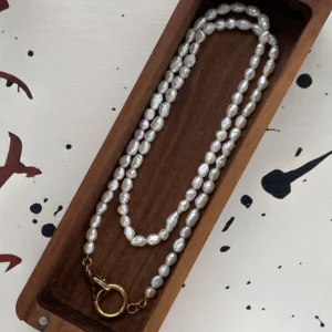 Tiny Pearl Necklace with Tarnish-Free/ Sterling Silver Clasps - Daily Layering