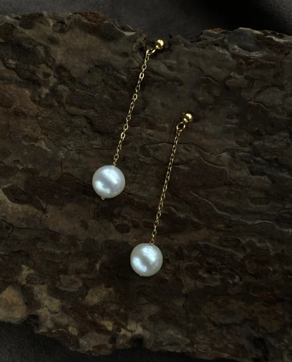 Pearl Station Necklace and Earrings – Freshwater Pearl Jewelry Set - raffiepearls18