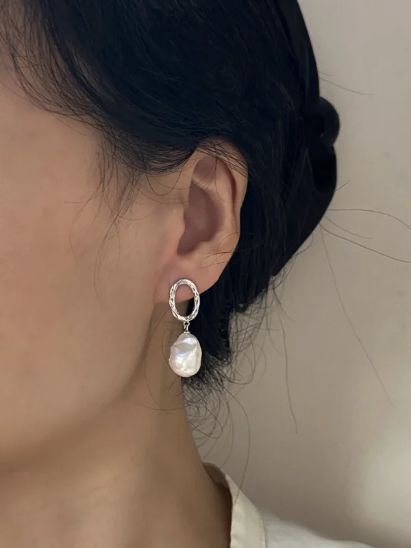 Silver or Gold Pearl Drop Earrings – Baroque Pearls in Sterling Silver - raffiepearls26
