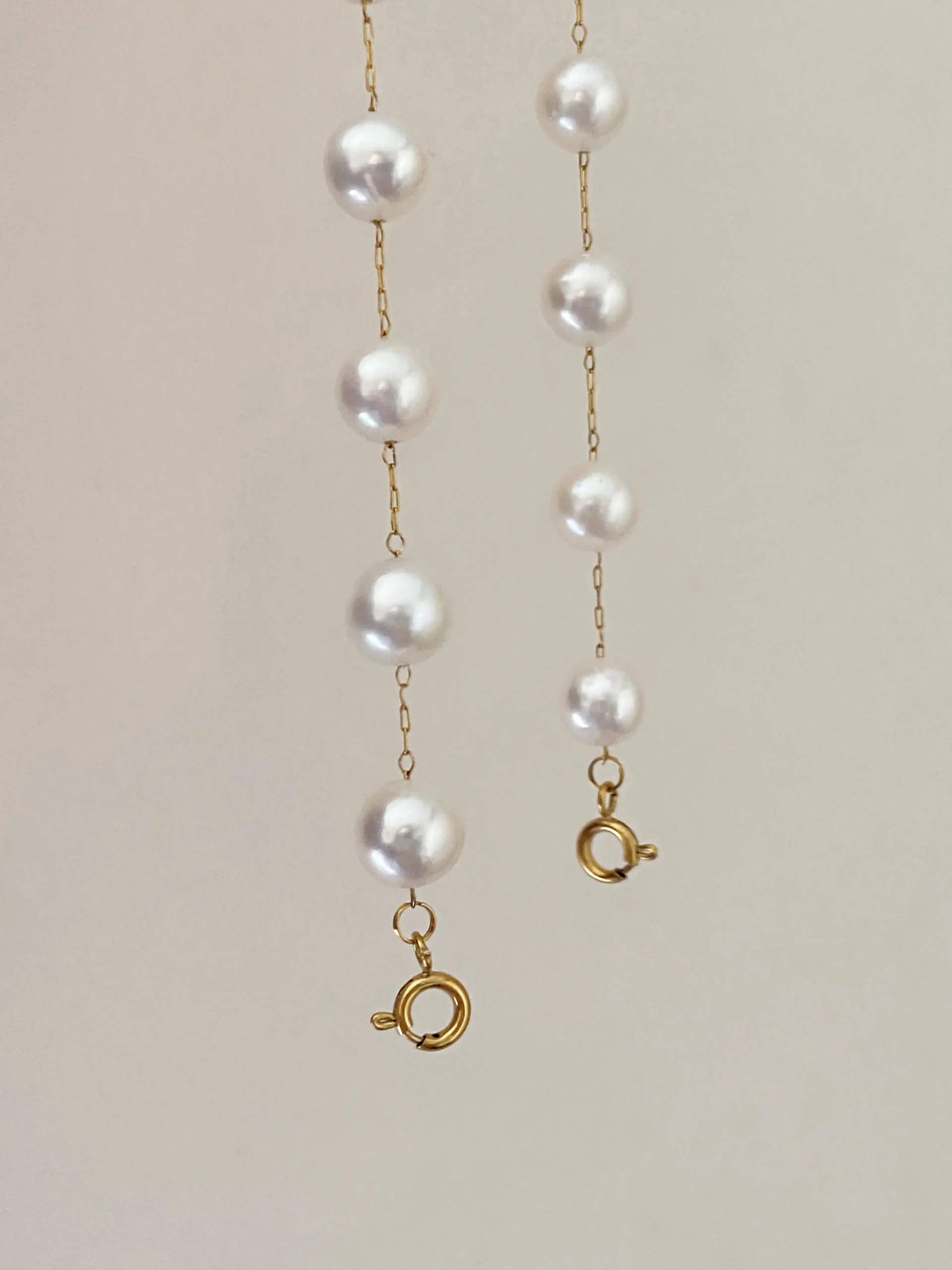 Pearl Station Necklace and Earrings – Freshwater Pearl Jewelry Set - raffiepearls18