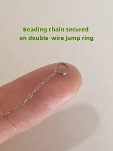 beading chain secured on double-wire jump ring