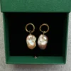 Raffie & Julia Taffy Twist Baroque Pearl Hoop Earrings