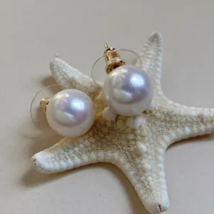 Big Pearl Earrings - Real Freshwater Pearls 10~11mm - raffiepearls23