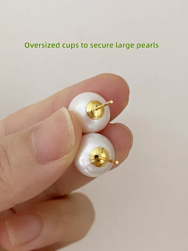 Big Pearl Earrings - Real Freshwater Pearls 10~12mm - raffiepearls23