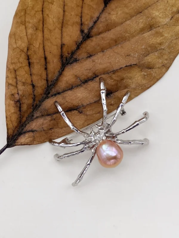 Black Choker Pearl Spider Necklace / Brooch – Fine Halloween Jewelry - raffiepearls54