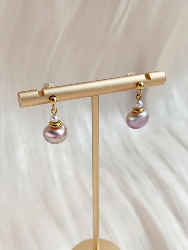 Pearl Earrings Drop – Naturally Colored Pearls in Tarnish-Free Gold Earrings - raffiepearls11