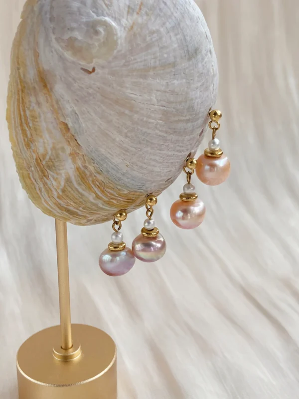 Pearl Earrings Drop – Naturally Colored Pearls in Tarnish-Free Gold Earrings - raffiepearls11