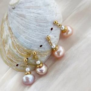 Pearl Earrings Drop – Naturally Colored Pearls in Tarnish-Free Gold Earrings - raffiepearls11