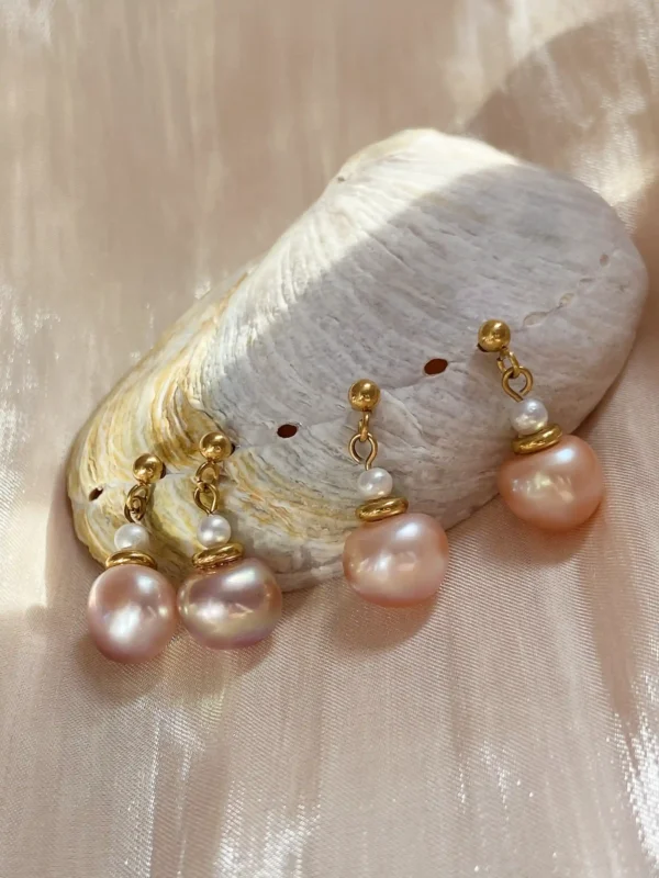 Pearl Earrings Drop – Naturally Colored Pearls in Tarnish-Free Gold Earrings - raffiepearls11