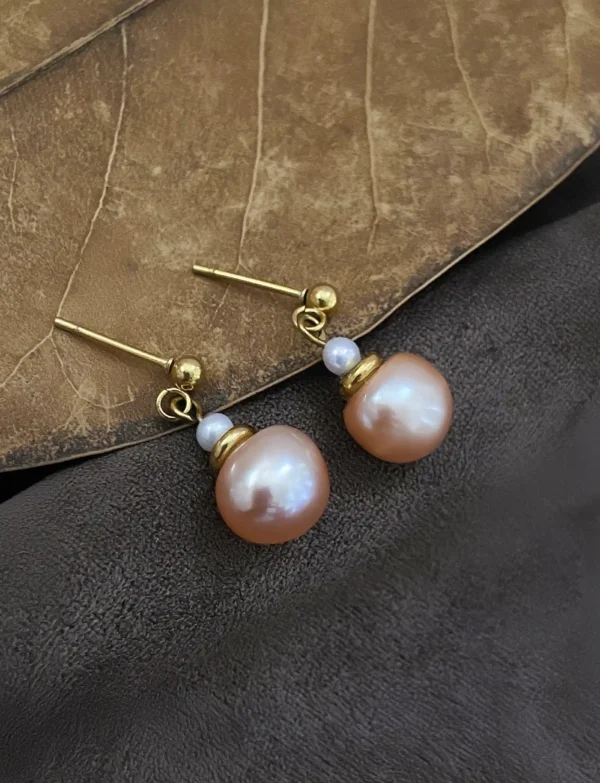 Pearl Earrings Drop – Naturally Colored Pearls in Tarnish-Free Gold Earrings - raffiepearls11