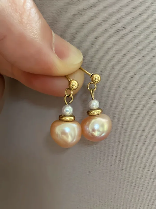 Pearl Earrings Drop – Naturally Colored Pearls in Tarnish-Free Gold Earrings - raffiepearls11