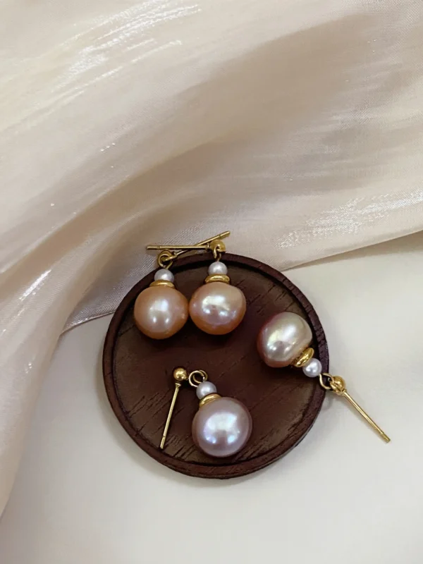 Pearl Earrings Drop – Naturally Colored Pearls in Tarnish-Free Gold Earrings - raffiepearls11