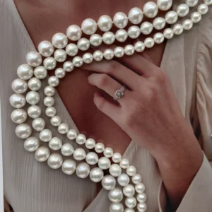 Large Pearl Necklace – AA+ Freshwater Pearls in 3 Sizes - raffiepearls34