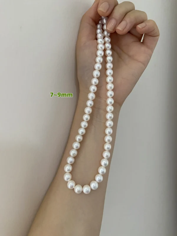Large Pearl Necklace – AA+ Freshwater Pearls in 3 Sizes - raffiepearls34