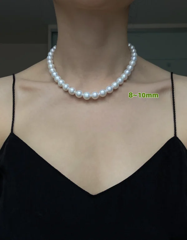 Large Pearl Necklace – AA+ Freshwater Pearls in 3 Sizes - raffiepearls34