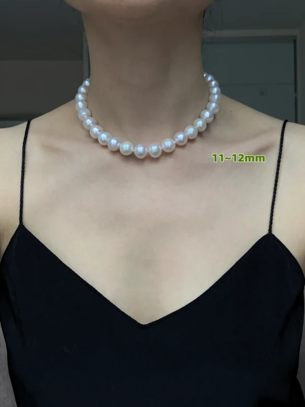 Raffie Pearls Eternal Pearl Necklace - Hand-Knotted Freshwater Pearl Necklace with Customizable Charms, 18k Gold-Plated Clasp, Adjustable Length, Elegant & Casual, Classic Gift for Women