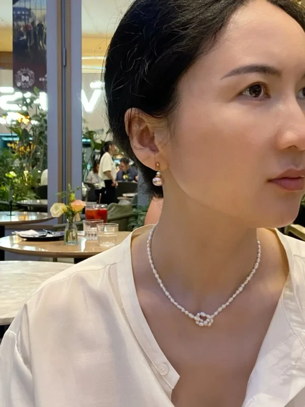 Tiny Pearl Necklace with Tarnish-Free/ Sterling Silver Clasps - Daily Layering