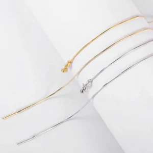 Raffie Pearls All-Purpose Adjustable Pin-Style Sterling Silver Chain Necklace for Women – 18k Gold Plated or S925 Silver, Dainty Thin Necklace for Charms and Pendants, Tangle-Free, Sensitive Skin Friendly, DIY Must-Have, Minimalist Layering Necklace