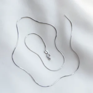 Raffie Pearls All-Purpose Adjustable Pin-Style Sterling Silver Chain Necklace for Women – 18k Gold Plated or S925 Silver, Dainty Thin Necklace for Charms and Pendants, Tangle-Free, Sensitive Skin Friendly, DIY Must-Have, Minimalist Layering Necklace