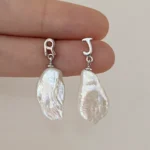 Initial Pearl Drop Earrings in Sterling Silver - raffiepearls25