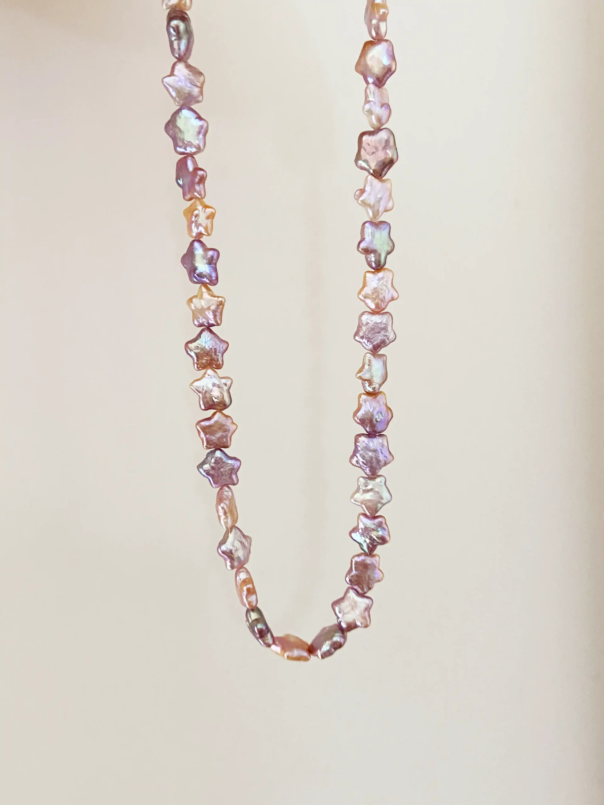 Star Pearl Choker Necklace – Naturally Colored Pink / White Pearls