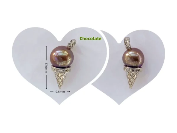 Ice Cream Charm – Real Pearl Charm in Sterling Silver or Gold Cones - raffiepearls41