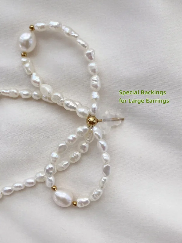 Pearl Bow Earrings – Elegant Keshi Pearl Earrings - raffiepearls36