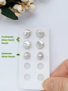 Freshwater Silver Keshi Pearls vs. Saltwater Silver Pearls