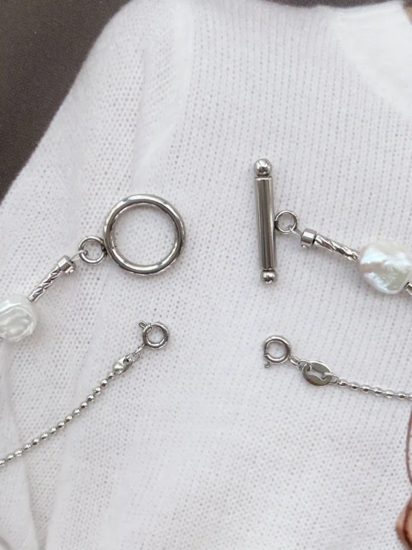 Keshi Pearl Necklace | Tarnish-Free, Layered or Intertwined Chain Pearl Necklace - raffiepearls40