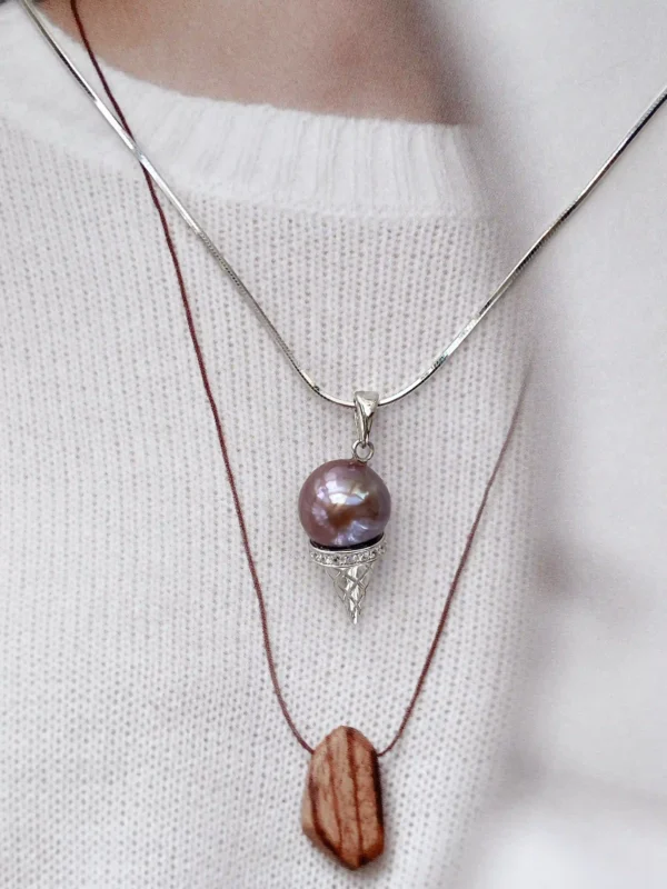 Ice Cream Charm – Real Pearl Charm in Sterling Silver or Gold Cones - raffiepearls41