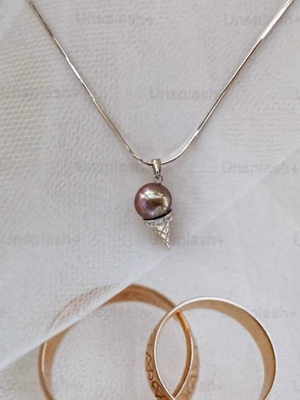 Ice Cream Charm – Real Pearl Charm in Sterling Silver or Gold Cones - raffiepearls41