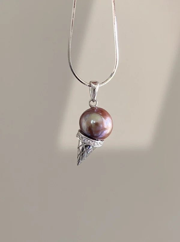Ice Cream Charm – Real Pearl Charm in Sterling Silver or Gold Cones - raffiepearls41