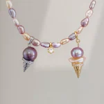 Ice Cream Charm – Real Pearl Charm in Sterling Silver or Gold Cones - raffiepearls41