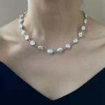 Keshi Pearl Necklace | Tarnish-Free, Layered or Intertwined Chain Pearl Necklace - raffiepearls40