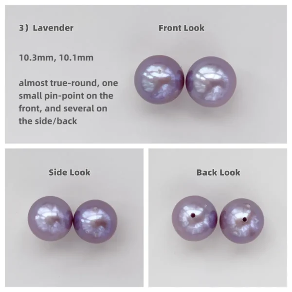 Purple Pearl Earrings – Natural 10mm Pearl Earrings in Sterling Silver - raffiepearls49
